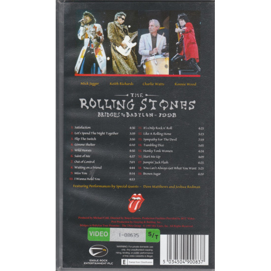 The Rolling Stones ‎– Bridges To Babylon 1998 - Live In Concert (VHS)