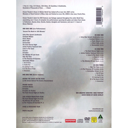 Dream Theater ‎– Chaos In Motion (Double DVD & Triple CD)
